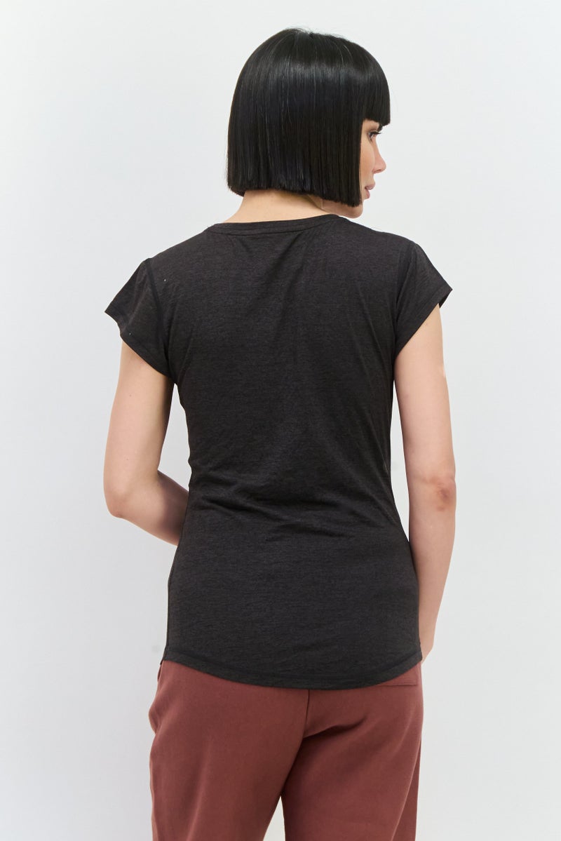 PUMA تي شيرت تدريب قصير الأكمام للنساء، أسود مائل للرمادي - Image 3