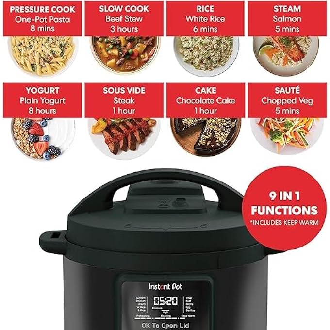 INSTANT Pot Duo Plus Whisper Quiet MultiCooker 9In1 Cooking Pressure Cook Slow Cook Rice Steam Saut Yogurt Sous Vide Cake Keep Warm DishwasherSafe Lid 2 Years ManufacturerS Warranty - Image 2