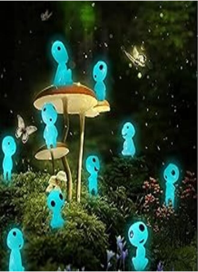 FASHION MANIA fashion mania 10 PCS Luminous Ghost Tree Elves Miniature Garden Gnome Glow in Dark Resin Fairy Garden Accessories for Micro Landscape Outdoor Patio Terrace Balcony Yard Decoration (blue) 