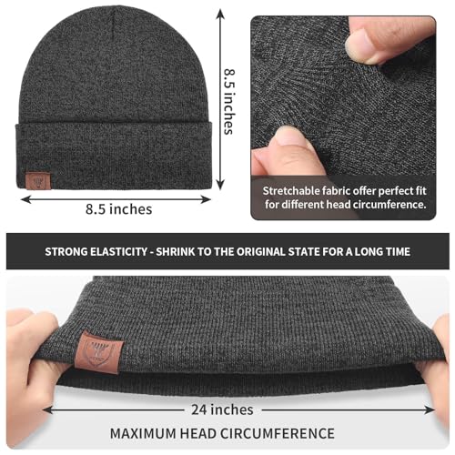 OZERO Winter Beanie Daily Hat Warm Polar Fleece Ski Stocking Skull Cap for Men and Women Gray - Image 5