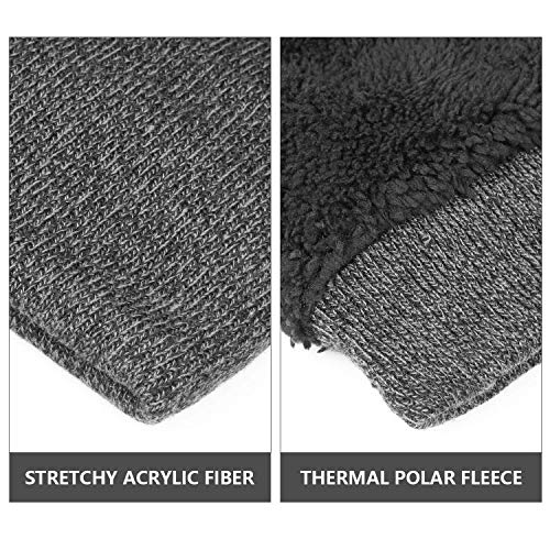 OZERO Winter Beanie Daily Hat Warm Polar Fleece Ski Stocking Skull Cap for Men and Women Gray - Image 4