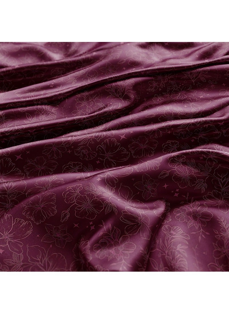 فيلاتو Ø¬Ù„Ø§Ø¨ÙŠØ© Ù…Ø®ÙˆÙŠØ± Ø¨ØªØµÙ…ÙŠÙ… Ø²Ù‡ÙˆØ± Ø¹Ù†Ø§Ø¨ÙŠ Ù…Ù† Ù‚Ù…Ø§Ø´ Ø­Ø±ÙŠØ± Ø§Ù„Ù„ÙŠÙ„ Ø¹Ø±Ø§Ù…Ù†ÙŠ Ø¨Ø§Ù„ÙŠØ§Ø±Ø¯Ø©ØŒ Ø¹Ø±Ø¶ 58 Ø¨ÙˆØµØ© - Image 3