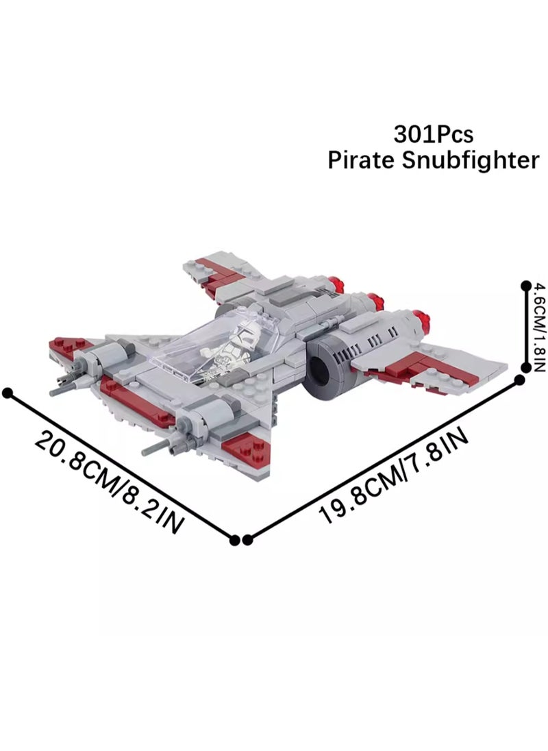 Children's Self-assembled Small Particle Toy Building Blocks Pirate Fighter (Red) + Minifigure Model Handmade Creative Educational Toys  - Image 2