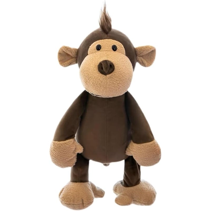 9.8~13.8inch Jungle Animal Stuffed Plush Tiger Lion Elephant Monkey Rac Rhino Giraffe Fox for Kids Animal Theme Party Toys (25cm Monkey)