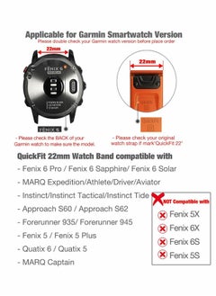 Y&D Watch Band for Fenix 5 6, 22mm Nylon Genuine Leather Woven Wristband, Fast and Easy Fit Military Wristband Compatible Garmin 5/5 Plus 6 Quatix Forerunner 935 945（Black）  - Image 5