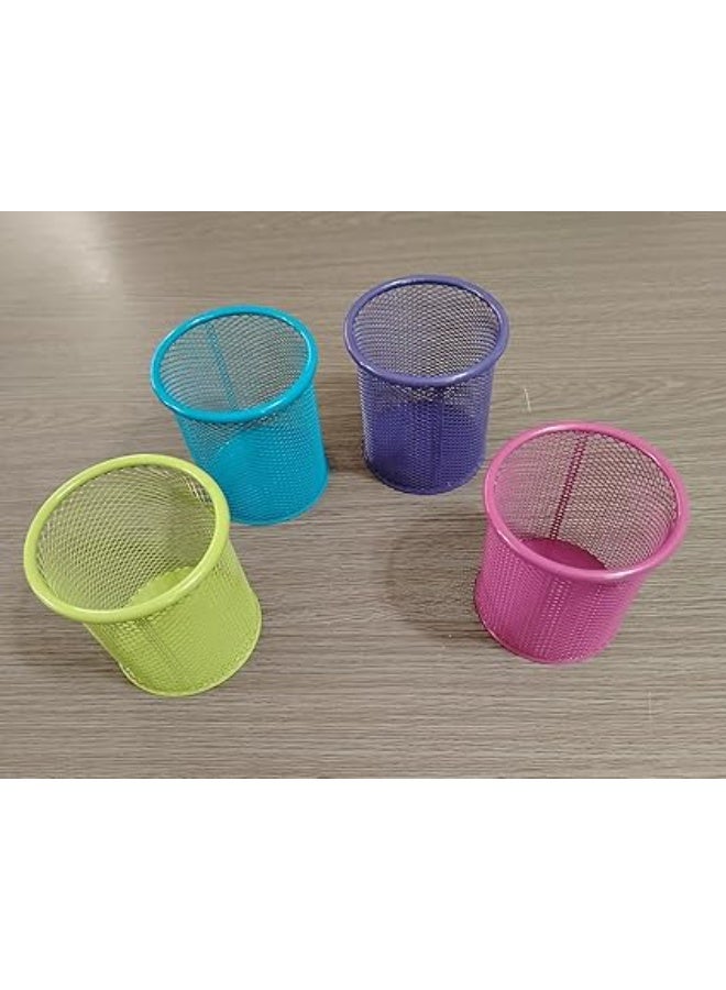 مقلمة اقلام معدن شبك الوان عدد4