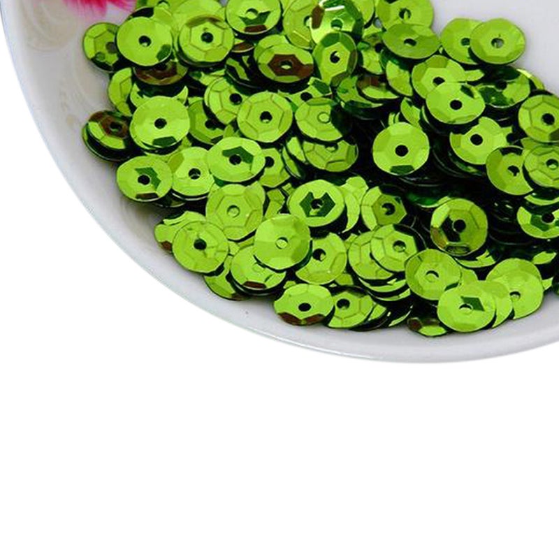 1000pcs 6mm DIY Round Sequins Paillettes Sewing Wedding Craft Clothes Shoes Bag Sparkling Accessory (Green) - Image 4