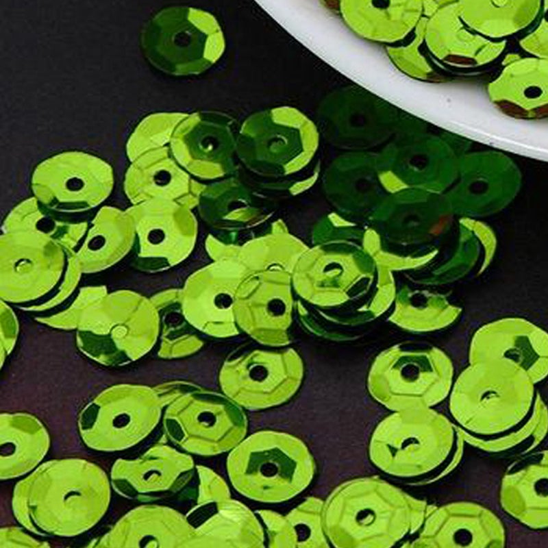 1000pcs 6mm DIY Round Sequins Paillettes Sewing Wedding Craft Clothes Shoes Bag Sparkling Accessory (Green) - Image 5