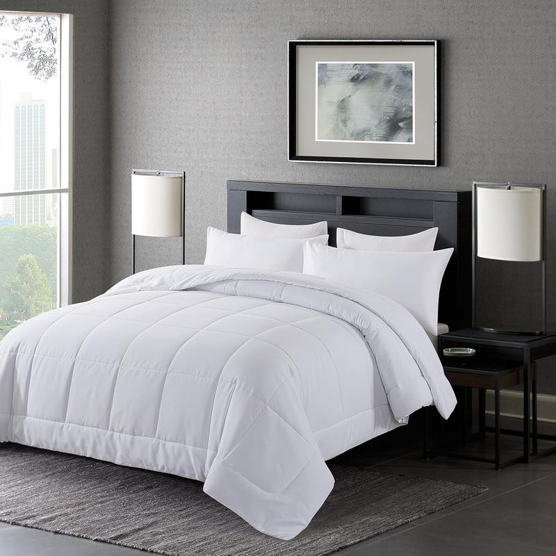 DOWNCOOL All Seasons White Bed Set Twin - 2 Pieces Comforter Set - Lightweight Down Alternative Quilted Comforter with 1 Pillow Sham - Bedding Comforter Sets (Twin,64"x88") - Image 2