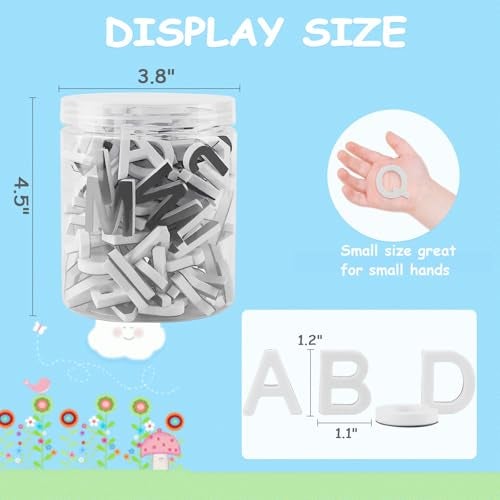 Lzttyee Decorative Magnetic EVA Alphabet Letters for Refrigerator/White Board (117pcs Letters White) - Image 2