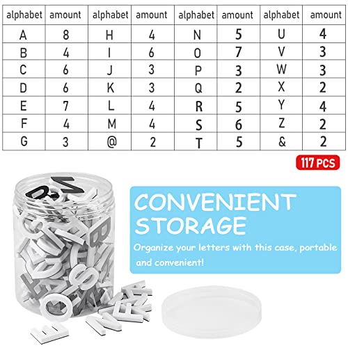 Lzttyee Decorative Magnetic EVA Alphabet Letters for Refrigerator/White Board (117pcs Letters White) - Image 4