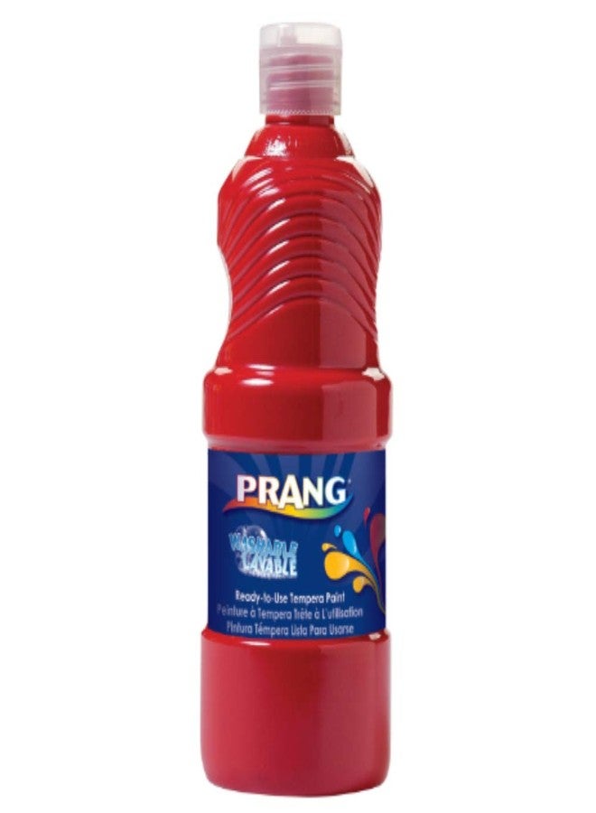 Prang Paint for Kids Tempera Washable Ready to Use Nontoxic Safe 8 oz Single Easy Pour Bottle (Red) - Image 1