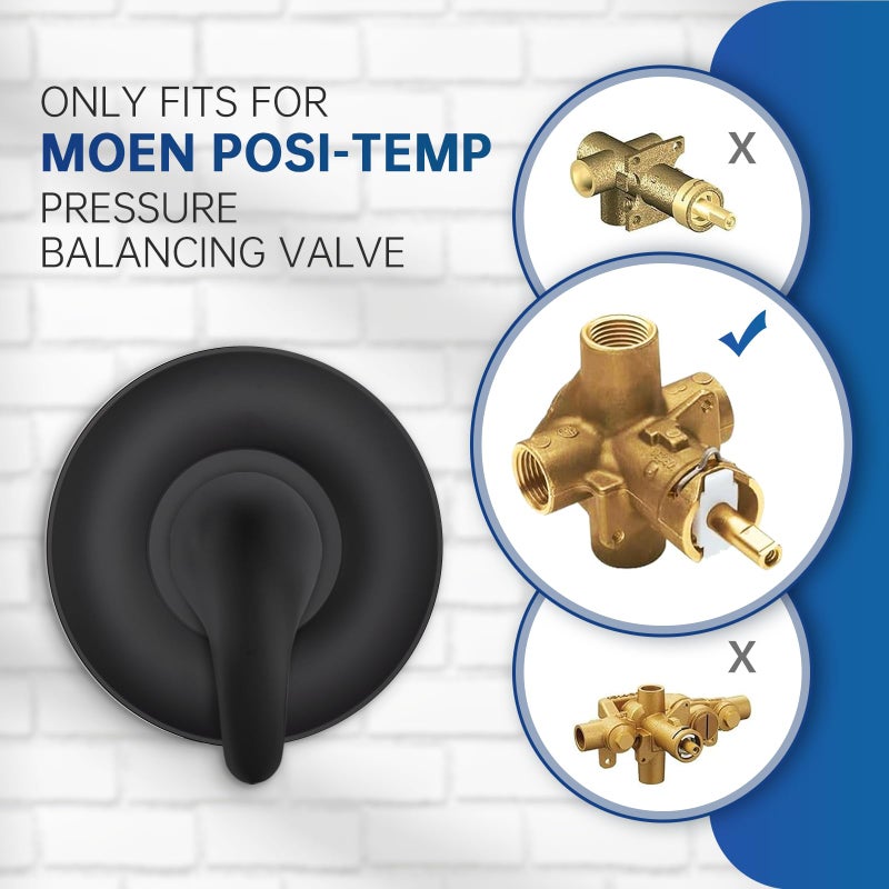 gcbcrit Replacement for Moen Posi-Temp Valve Trim Kit, Shower Valve Trim for Single-Handle Shower Valves, Compatible with Moen Posi-Temp Series, Matte Black Shower Trim Kit - Image 3