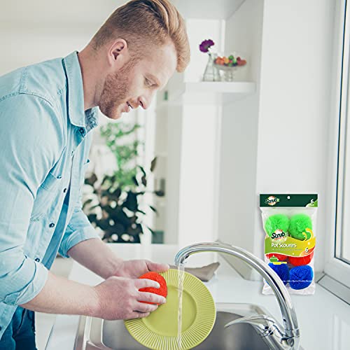 SCRUBIT 18 Round Nylon Dish Scrubber Scouring Pads - Assorted Colors Scourer Pads - Tough and Durable - Non-Scratch for Non-Stick Cookware - Image 3
