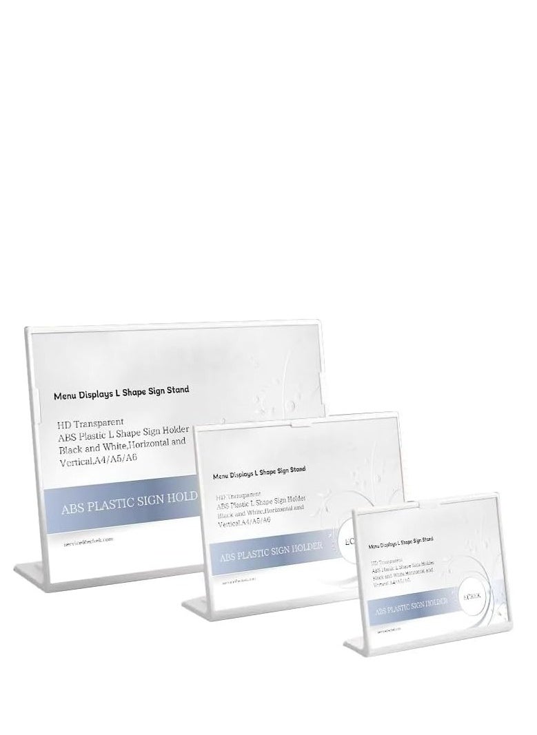Eckek - Eckek   ABS Plastic Sign Holder，Menu Displays L Shape Sign Stand - Image 1