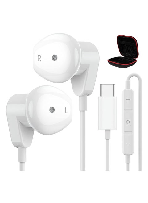 USB C Headphones for iPad Pro 15 Pro, USB Type C Earphones HiFi Stereo USB C Wired Earbuds with Microphone Volume Control for S23 Ultra S22 S21 Note20 A54 A53, Pixel 7 6 6a 5 4, OnePlus 9