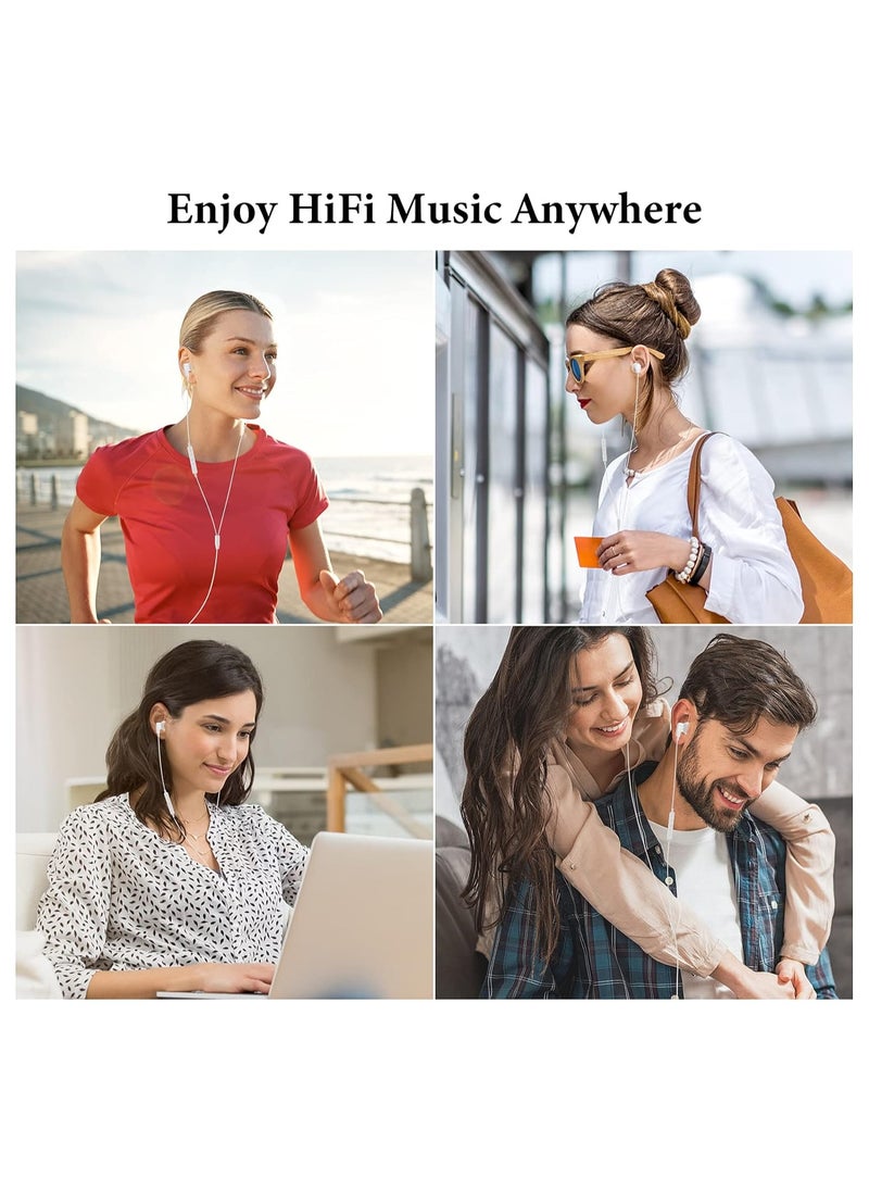 USB C Headphones for iPad Pro 15 Pro, USB Type C Earphones HiFi Stereo USB C Wired Earbuds with Microphone Volume Control for S23 Ultra S22 S21 Note20 A54 A53, Pixel 7 6 6a 5 4, OnePlus 9