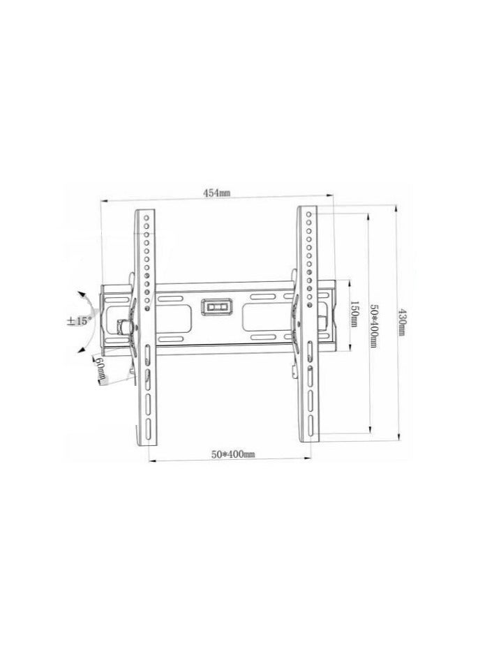 BEETEC Tilt TV Wall Mount Bracket for 32-65 Inch Flat Panel TVs up to 50 kg/110 lbs and up to 400x400 VESA, TV Wall Bracket with Free Tilting Design & Integrated Bubble Level, Black | TF-44T - Image 3