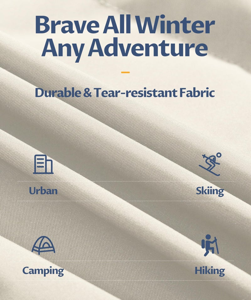 CREATMO US Ladies Puffer Jacket Winter Coat For Women Waterproof Women's Thicken Warm Snow Coats with Removable Hood White M - Image 5