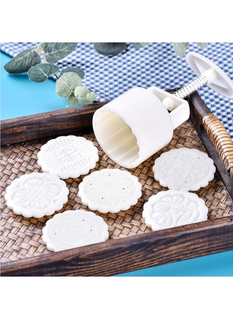 DubaiGallery Mooncake Press Molds, Mid Autumn Festival Mooncake Mold Set 50g Flower Moon Cake Mold Stamps - Image 1