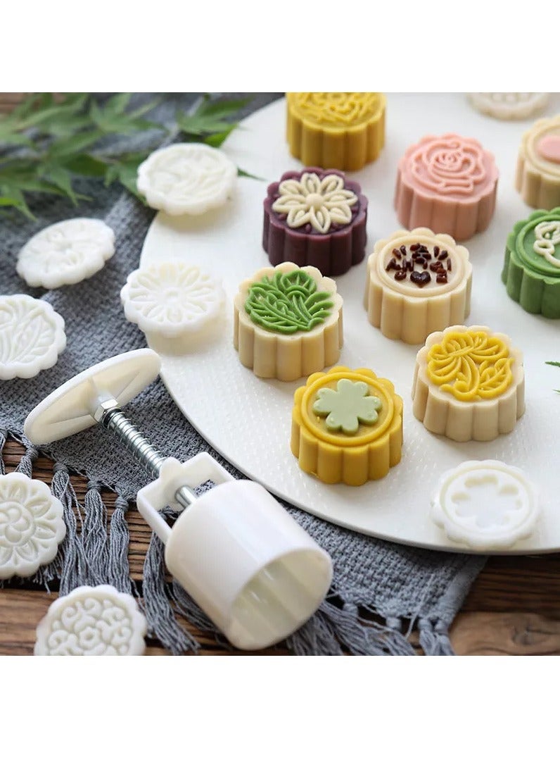 DubaiGallery Mooncake Press Molds, Mid Autumn Festival Mooncake Mold Set 50g Flower Moon Cake Mold Stamps - Image 5