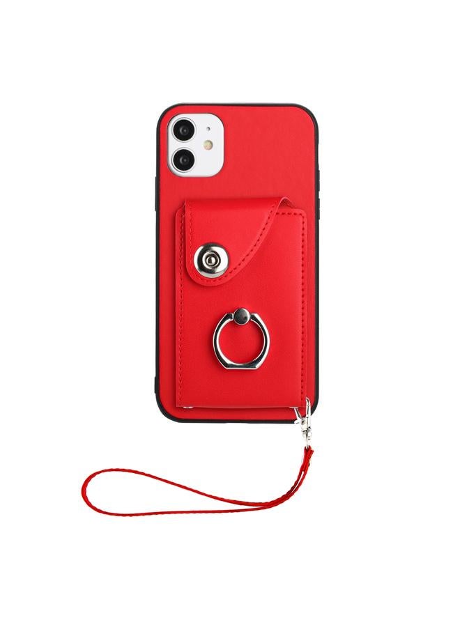 Zaboon Case For iPhone 11 Organ Card Bag Ring Holder PU Phone Case with Lanyard - Image 2