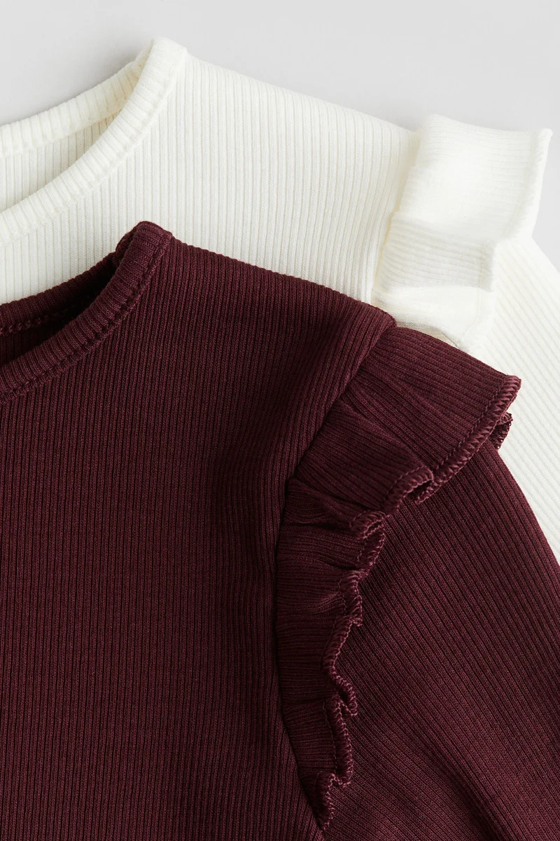 H&M 2-pack ribbed cotton tops