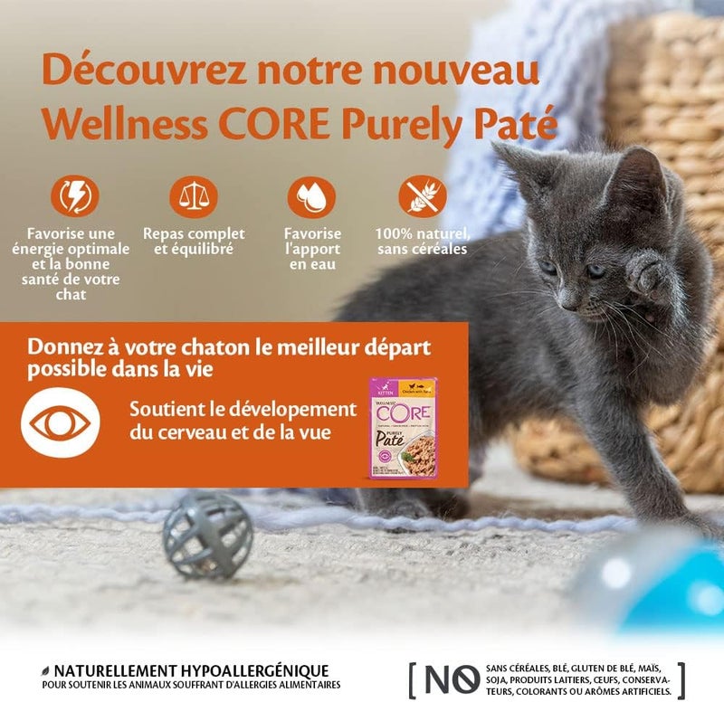 Wellness CORE Purely Pate Pouch Chicken & Tuna for Kittens 85g - Image 3