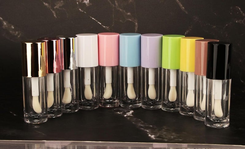 COSIDEA 14pcs Empty 6ml big doe foot wand Chunky lip gloss tubes for DIY lipgloss,Pink round lipgloss containers tubes with thick wand (Yellow) - Image 3