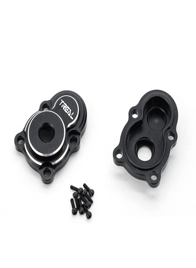 TREAL Alu #7075 Outer Portal Covers(2p) Outer Drive Housings for 1/24 FMS FCX24 Upgrades (Black) - Image 2