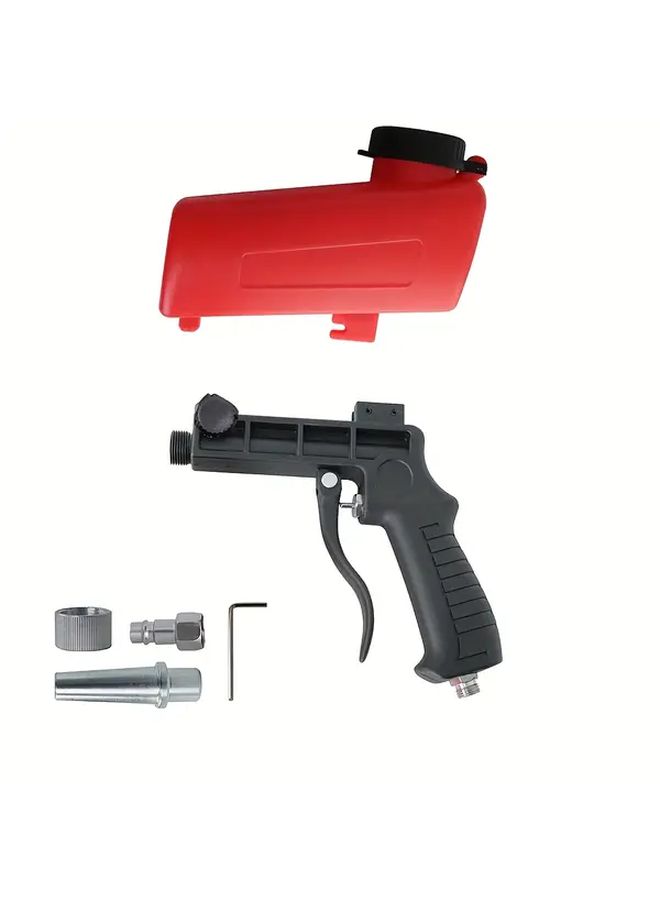 Red Manual Air Sandblast Gun 90PSI Adjustable Portable Dust Blaster - Image 5