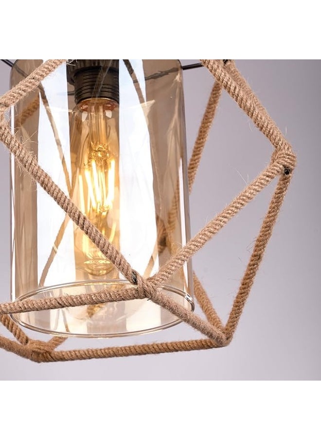 Generic Modern Geometric Rope and Metal Pendant Chandelier - Warm Lighting for Offices and Luxury Home Decor Cube 1027  - Image 3