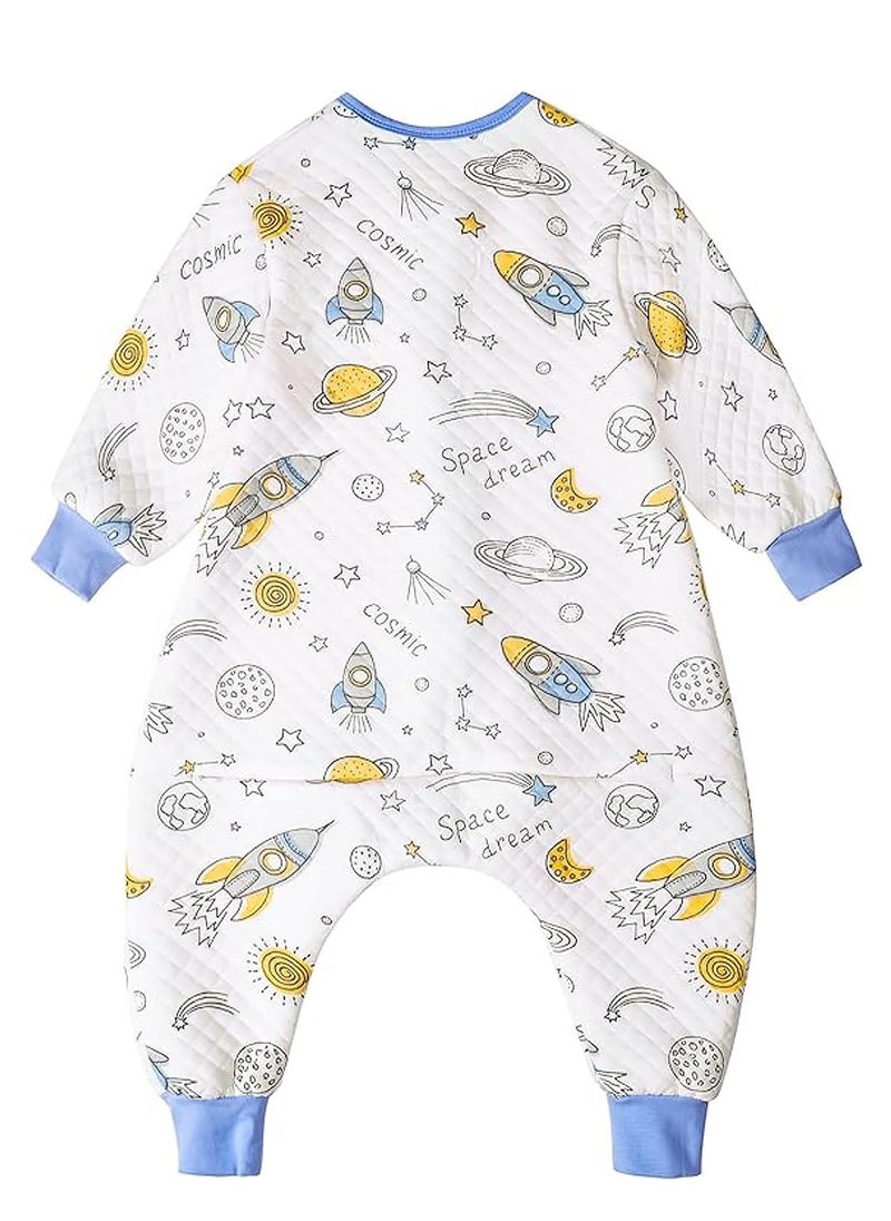 Bebiland Baby Sleep Sack, Baby Sleeping Bag with 100% Organic Cotton, Unisex Swaddle Transition Sleeping Bag, Double Zipper Gauze Baby Sleeping Bag, Long Sleeve Sleeping Bag and Wearable Baby Blanket  - Image 3