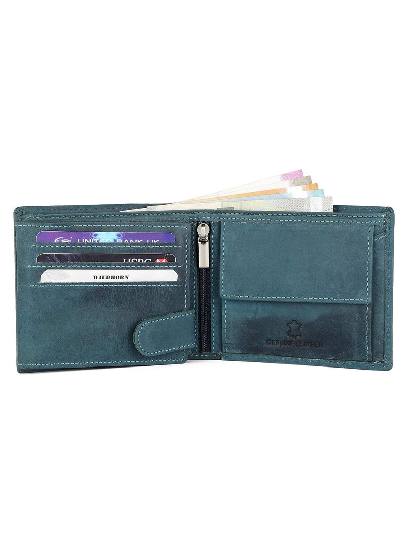WildHorn Blue Hunter Leather Men's Wallet - Image 4