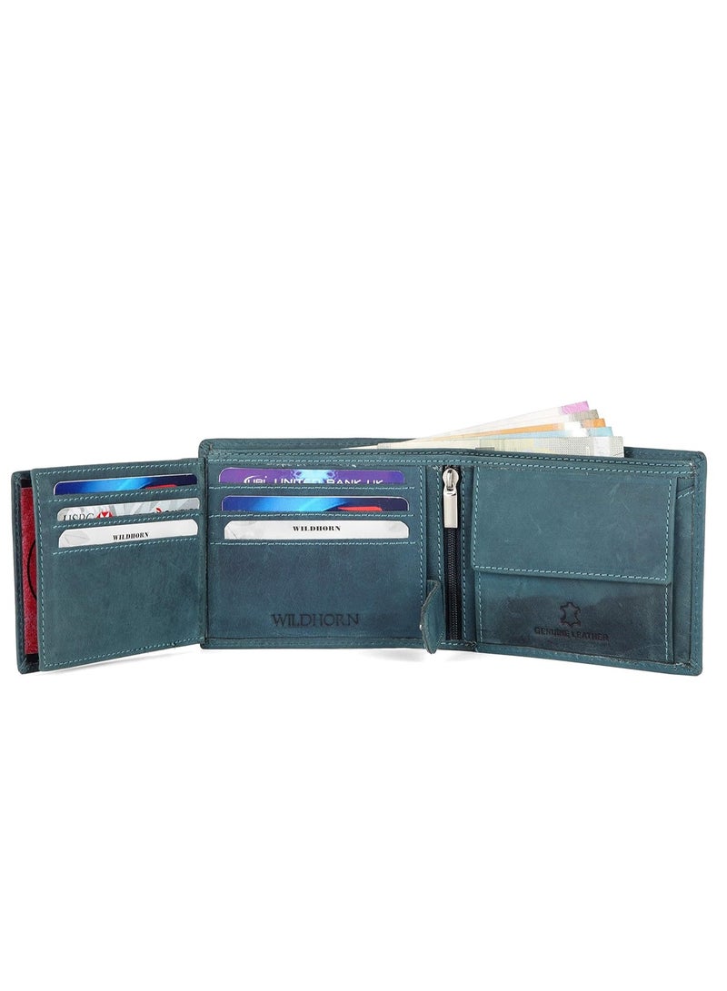WildHorn Blue Hunter Leather Men's Wallet - Image 5