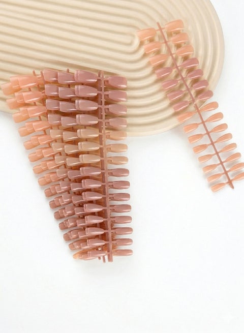 Short Solid Color False Nails Multicolour - 60 PCS