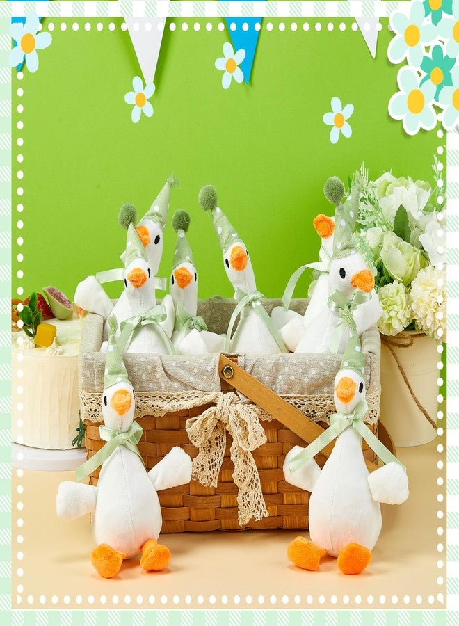 Vertintong 12 Pcs Silly Goose Plush Stuffed Animal Toy Birthday Decorations 8 inch One Silly Goose Baby Shower Party Favor Duck Stuffed Animal with Birthday Hat for Girls Funny Party Supplies(Green) - Image 2
