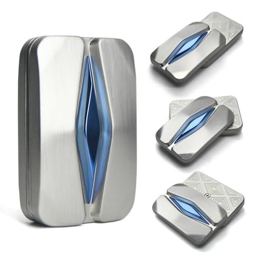 HIDEDC Mountain Fidget Slider Trackless Design for Fancy Tricks EDC Fidget Toys Adults Stress Relief Toy for Keep Focus Anxiety Relief Best Gadgets for Men SilverBlue - Image 1