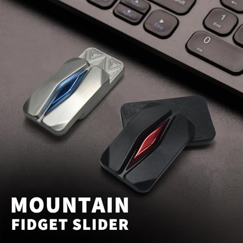 HIDEDC Mountain Fidget Slider Trackless Design for Fancy Tricks EDC Fidget Toys Adults Stress Relief Toy for Keep Focus Anxiety Relief Best Gadgets for Men SilverBlue - Image 5