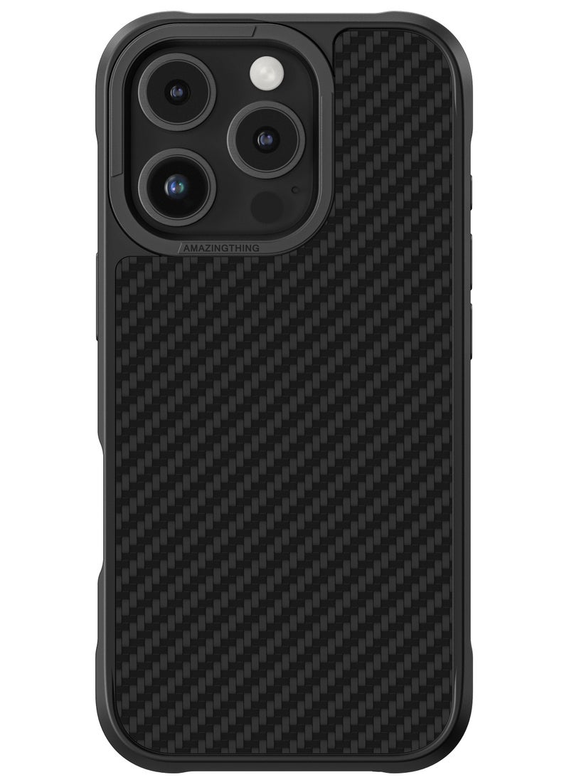AMAZINGthing Titan MAX Magnetic (12 Feet) Drop Bulletproof Grade Aramid Fiber for iPhone 16 Pro MAX Case Cover Compatible with MagSafe - Black [1500D] 