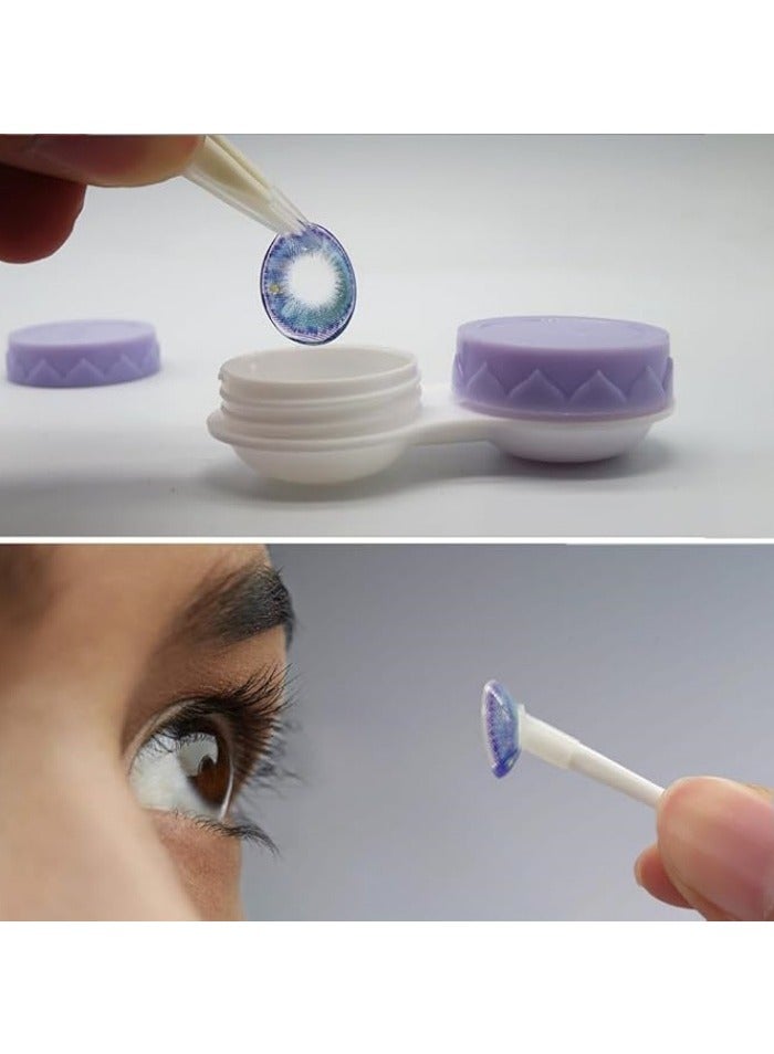 حافظة عدسات لاصقة سفر محمولة - علبة تخزين ملونة مع مرآة، زجاجة محلول وأداة تطبيق - للاستخدام اليومي والرحلات - Image 3