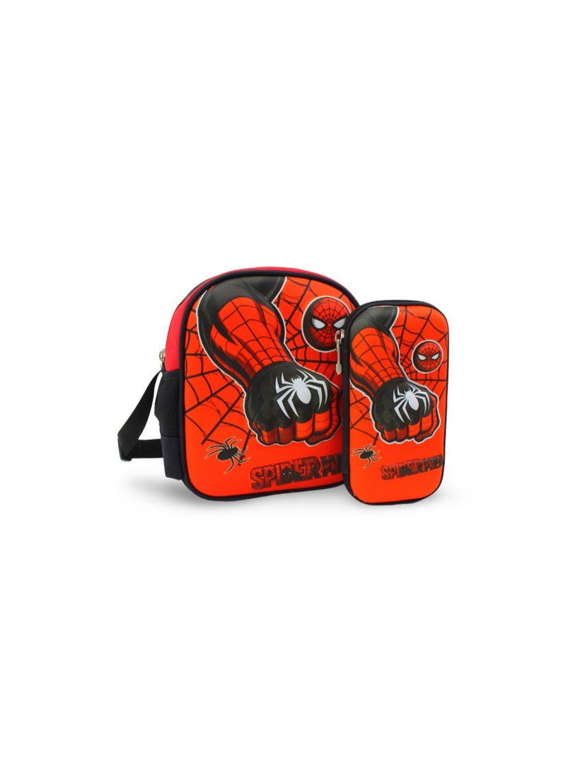 BZ Spider-Man (Lunch Bag + Pencil Case) – Orange & Navy - Image 1