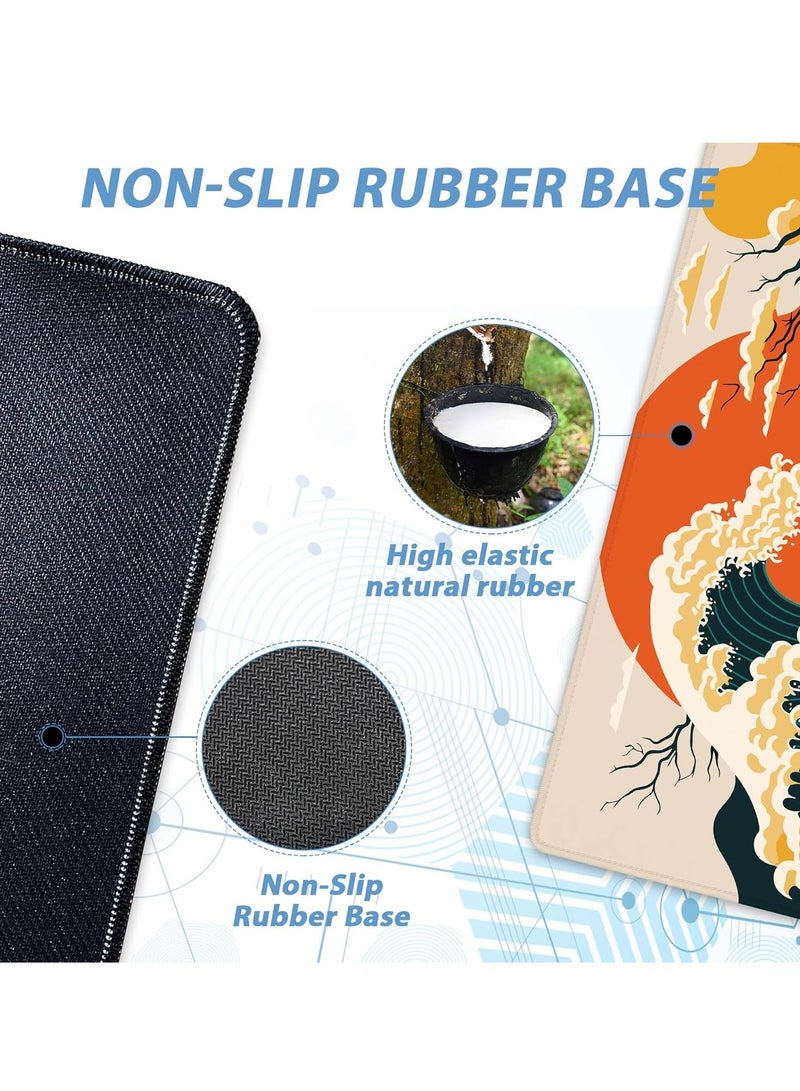 Abstract Japanese Sea Wave Gaming Mouse Pad – Anti Slip Base – Speed Edition | 70 X 30 cm