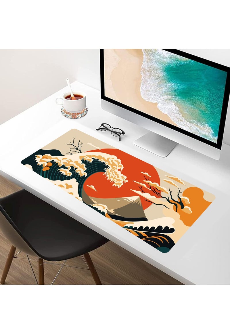 Abstract Japanese Sea Wave Gaming Mouse Pad – Anti Slip Base – Speed Edition | 70 X 30 cm