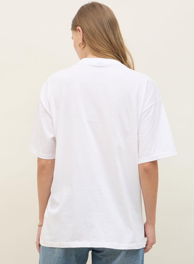 Styli Graphic Print Short Sleeve Oversized T-Shirt - Image 5