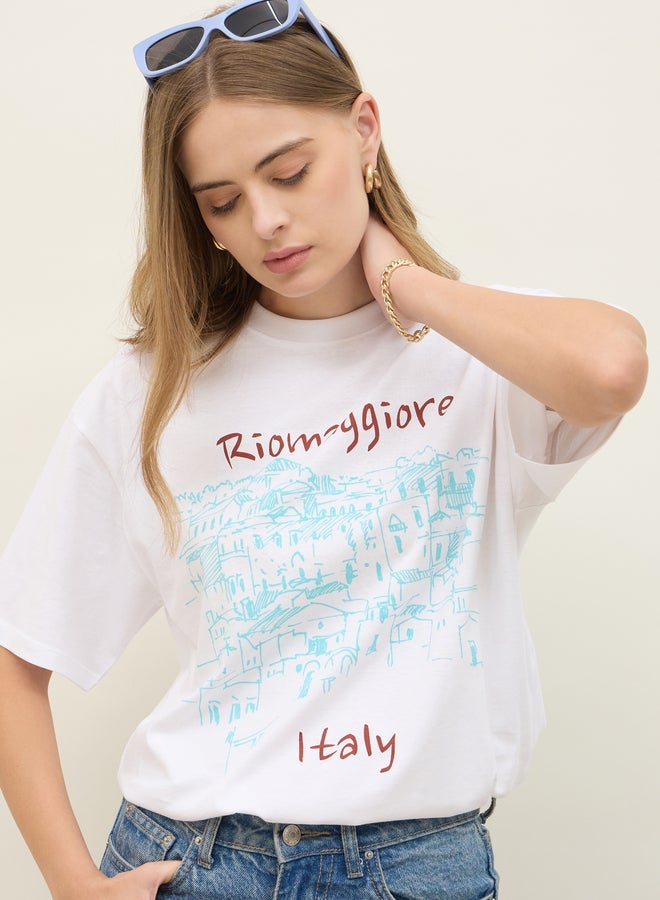 Styli Graphic Print Short Sleeve Oversized T-Shirt - Image 4