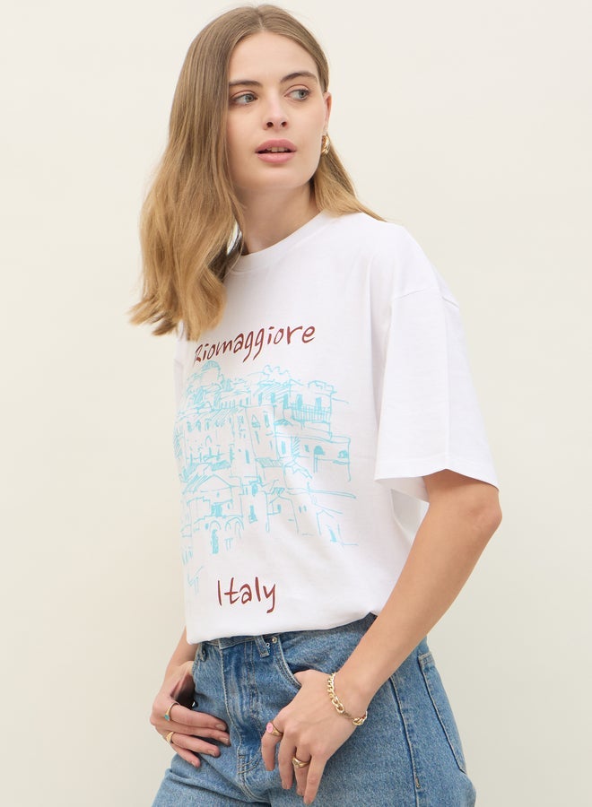 Styli Graphic Print Short Sleeve Oversized T-Shirt - Image 3