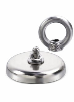 KASTWAVE Super Strong Neodymium Fishing Magnets, 88lbs Pulling Force Rare Earth Magnet with Countersunk Hole Eyebolt, Dia 1.26 inch for Retrieving in River and Magnetic Fishing, 5 Pcs  - Image 4
