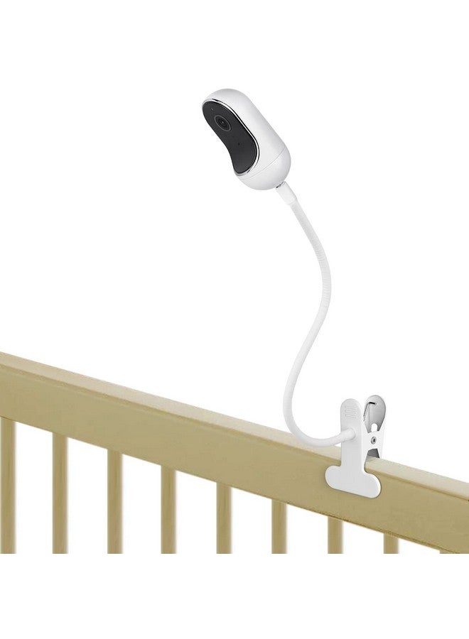 wochel Flexible Clip Mount Compatible with Owlet, Motorola and Other Baby Monitor Camera with 1/4 Threaded Hole Without Tools or Wall Damage - White - Image 1