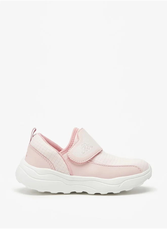 Kappa Girls' Checked Sports Shoes with Hook and Loop Closure